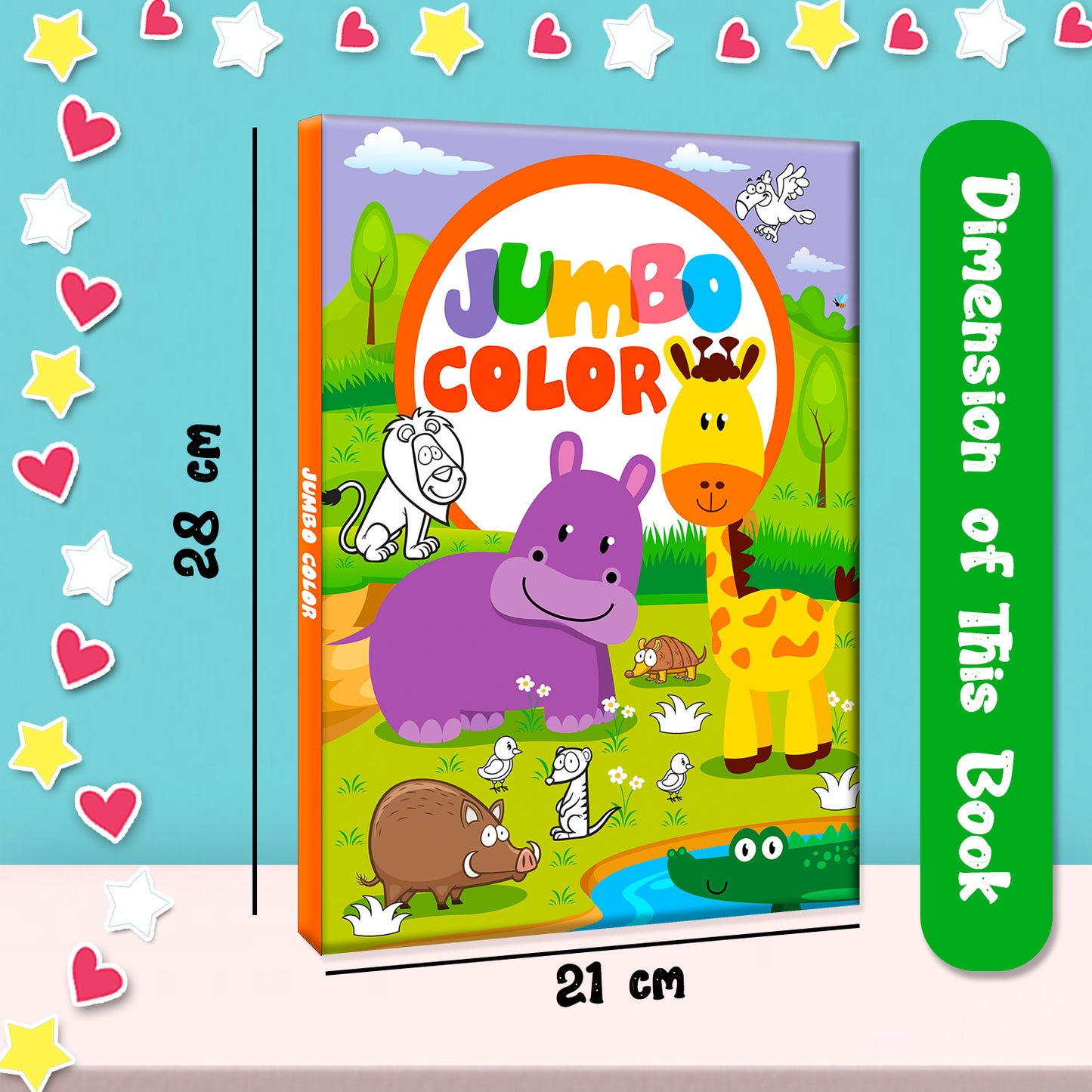Jumbo Color – Safari Animals | Jumbo Coloring Book for Kids | Big Safari Animal Activity Book