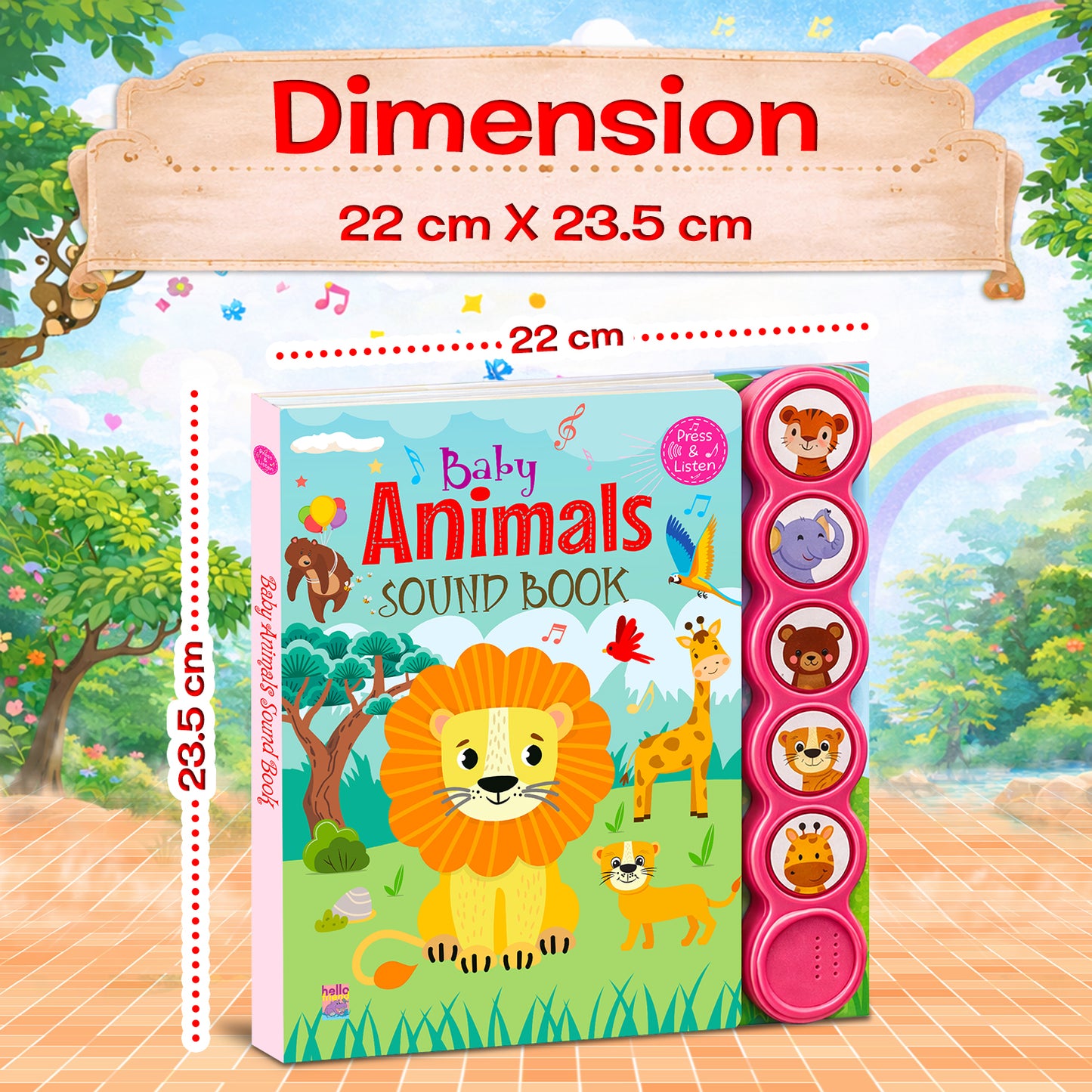 Baby Animals Sound Book | 5 Button Interactive Board Book for Kids