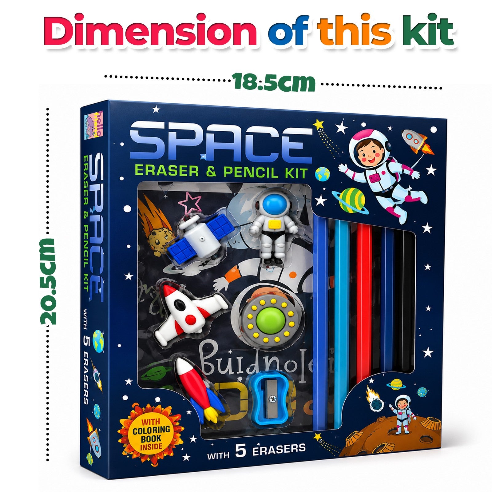Space Eraser & Pencil Kit - Colouring book pages 3