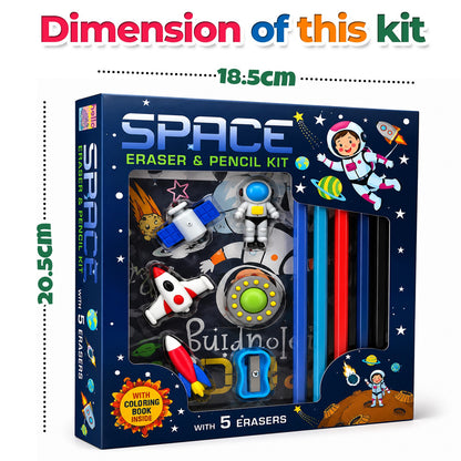 Space Eraser & Pencil Kit - Colouring book pages 3
