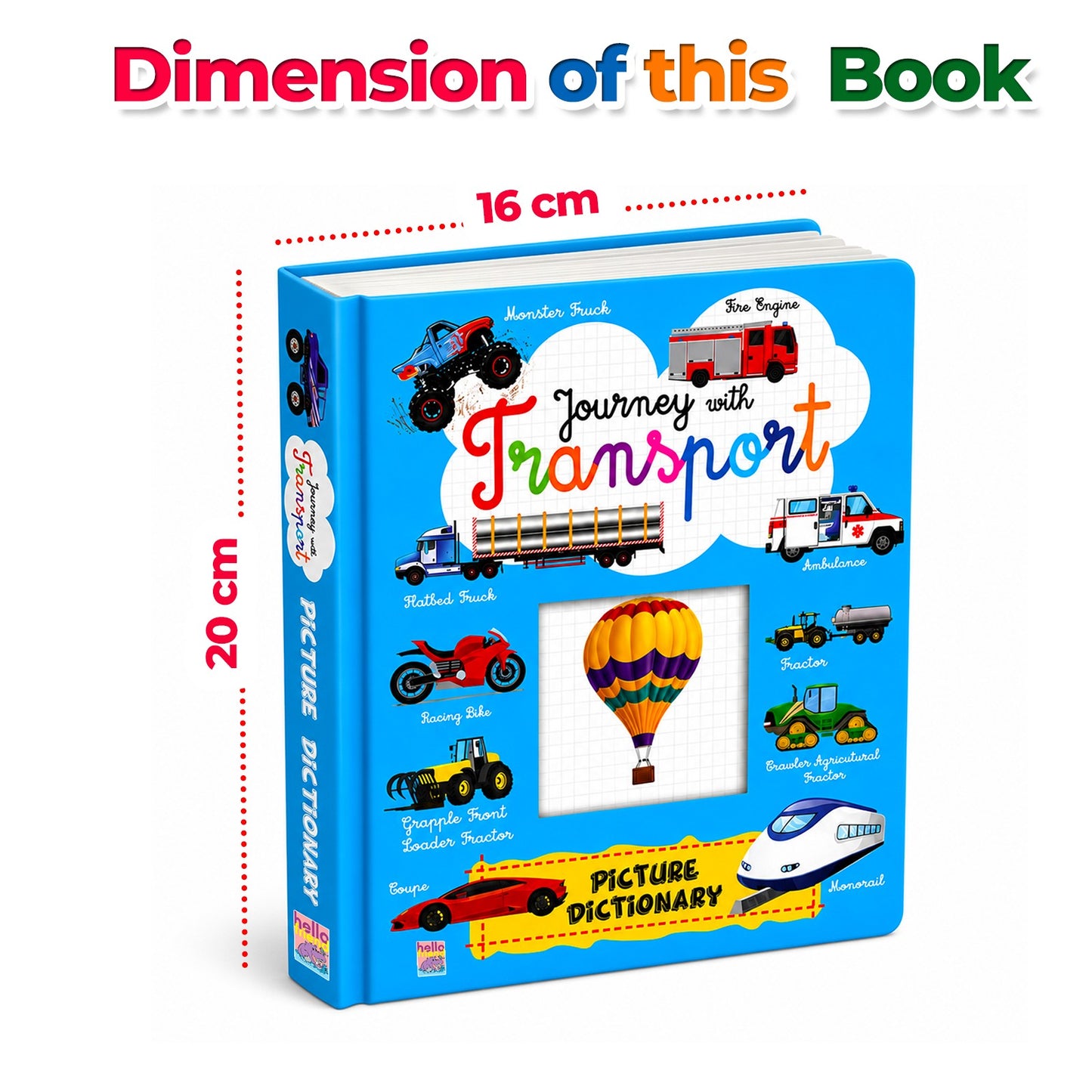 Journey with Transport – Picture Dictionary | Vehicles & Early Learning Board Book for Kids