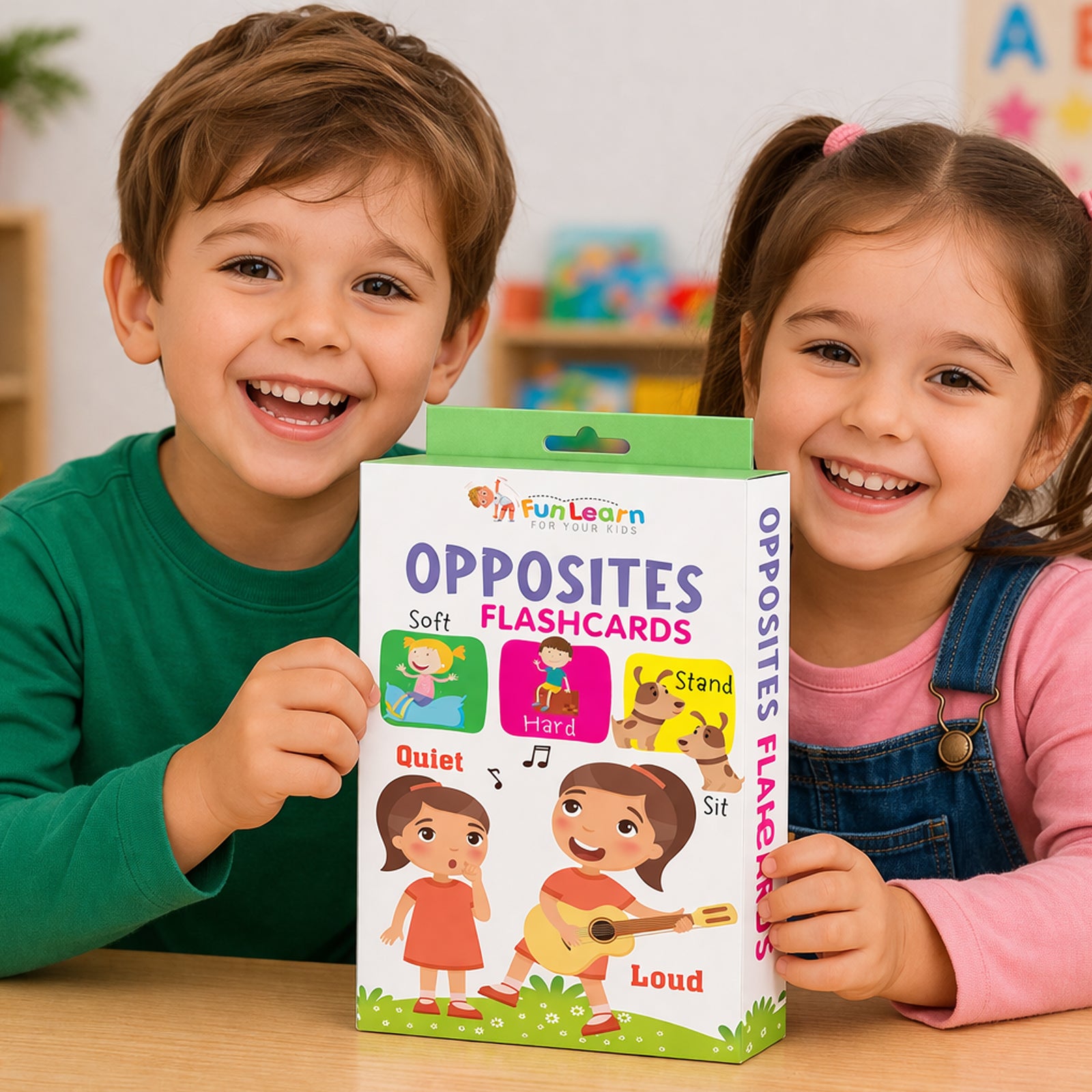 Opposites Flash Cards box dimensions - 9cm x 17cm
