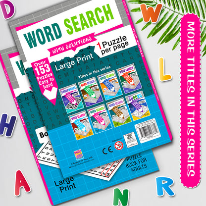 Word Search Puzzles Book 5 with Solutions - 192 Pages Interior Spread