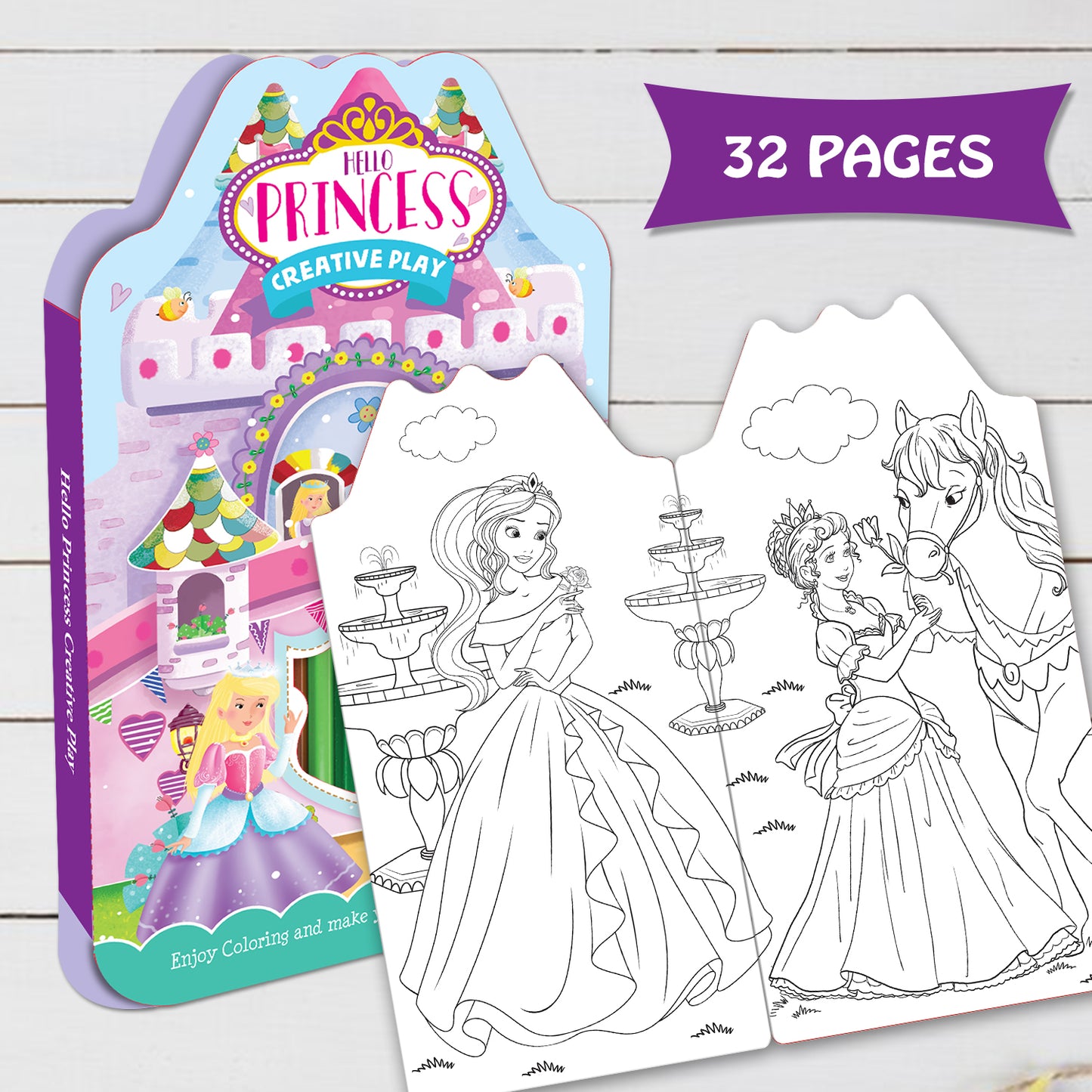 Hello Princess Colouring Kit | Princess Coloring & Creative Activity Kit for Kids | Magical Art & Learning Kit
