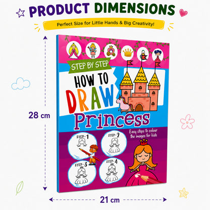 How to Draw Princess Book | Step-by-Step Princess Drawing Book for Kids | Learn to Draw Activity Book