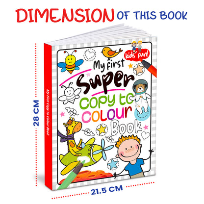 My First Super – Copy to Colour Book | Super Copy & Color Activity Book for Kids | Early Learning Coloring Book