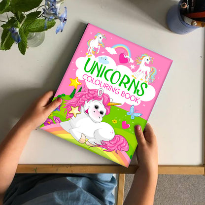 Unicorns Colouring Book - Back cover with barcode and ISBN