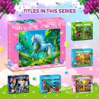 Magical Unicorn Puzzle Box | 100 Piece Jigsaw Puzzle for Kids