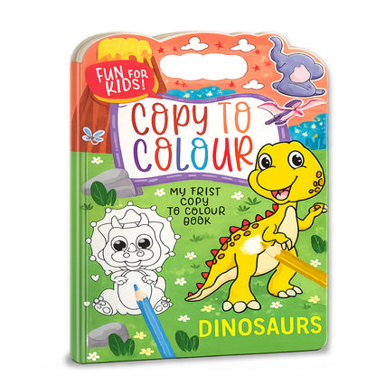 Copy to Colour – Dinosaurs | Dinosaur Copy & Color Activity Book for Kids | Prehistoric Learning Coloring Book