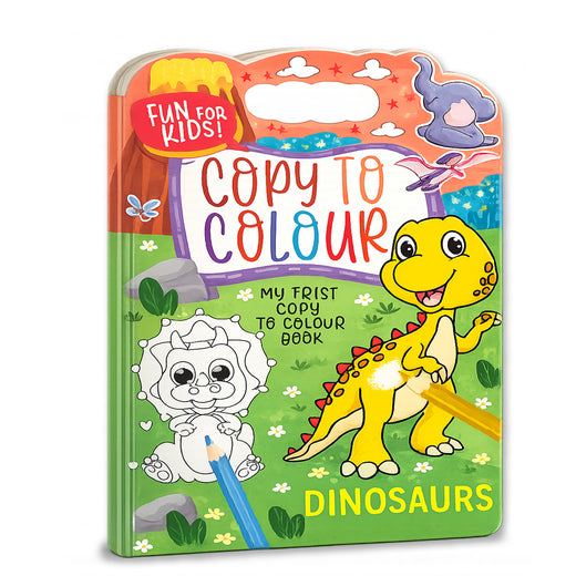 Copy to Colour – Dinosaurs | Dinosaur Copy & Color Activity Book for Kids | Prehistoric Learning Coloring Book