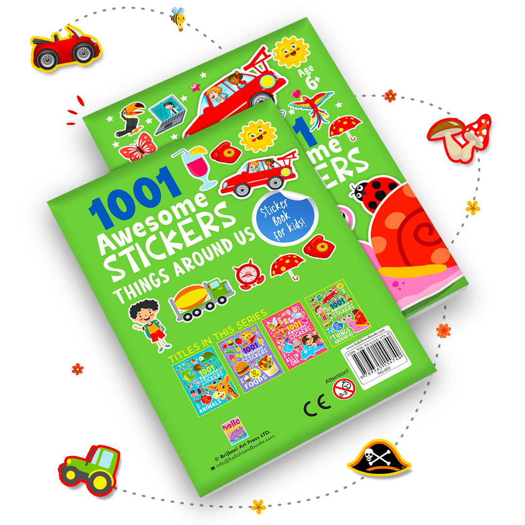 1001 Awesome Stickers – Things Around Us | Mega Sticker Activity Book for Kids | Creative Play & Fun Learning