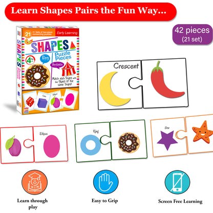 Shape Puzzle Pieces | 2-Piece Connecting Puzzle Set for Kids 4+