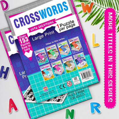 Crossword Puzzles Book with Solutions - 192 Pages Interior Spread