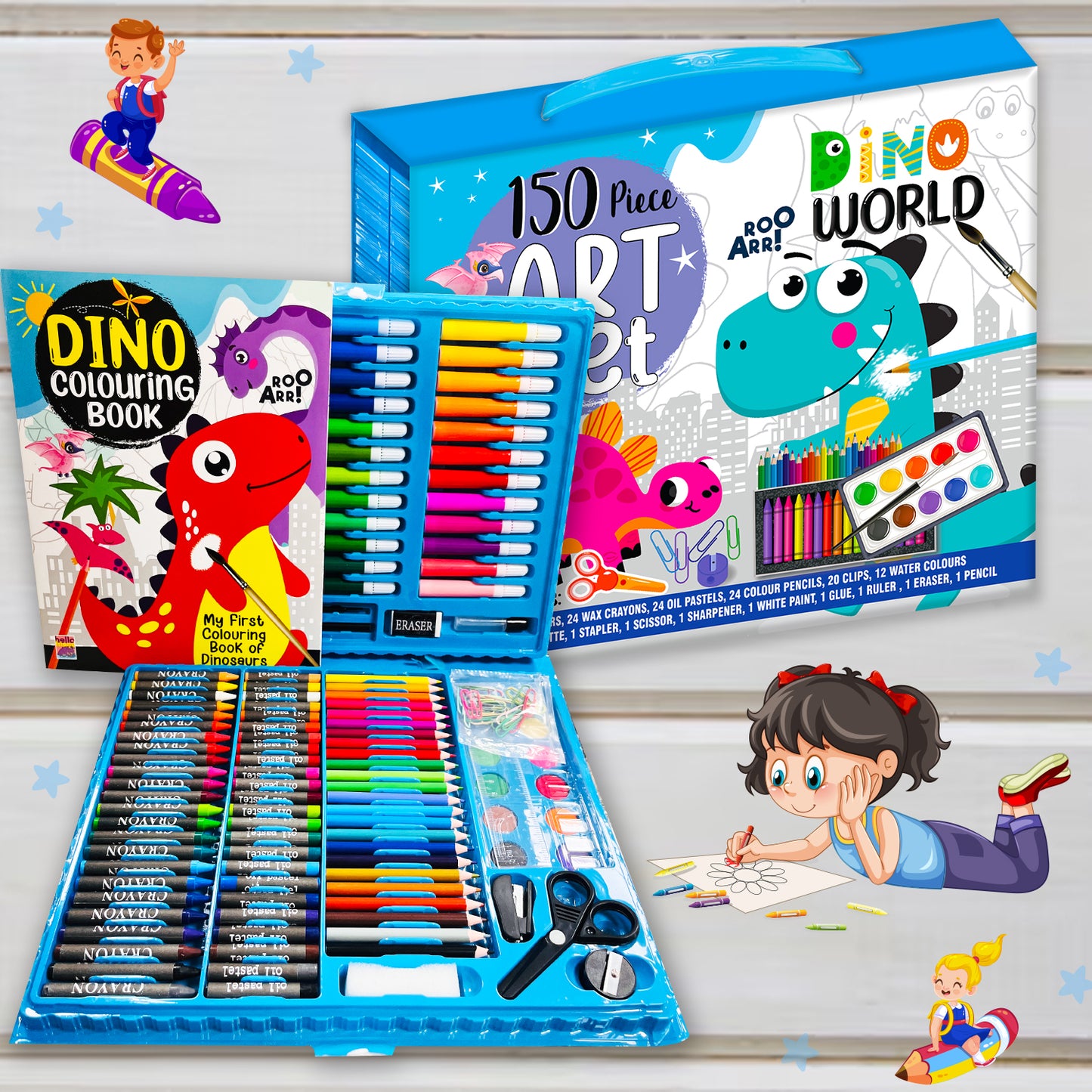 150 Piece Dino art set