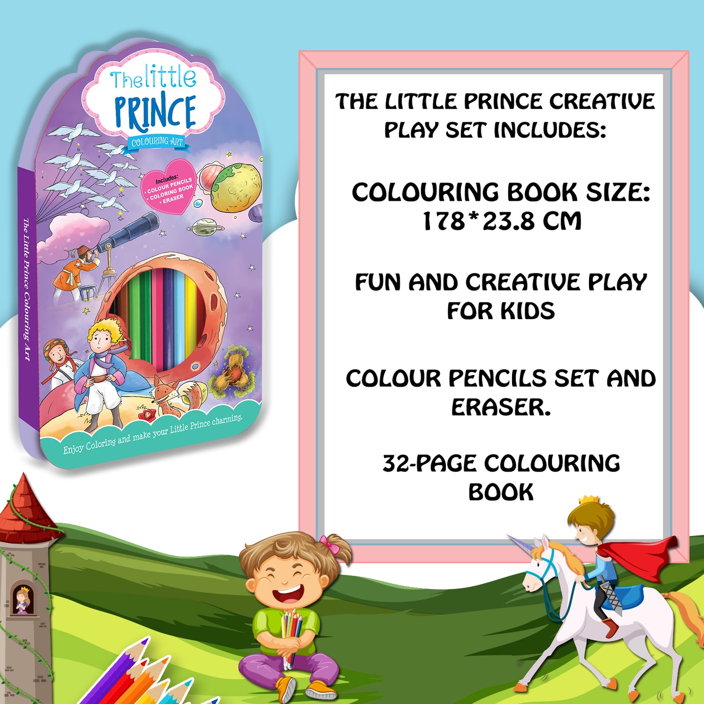 The Little Prince Colouring Kit | Prince-Themed Coloring & Creative Activity Kit for Kids