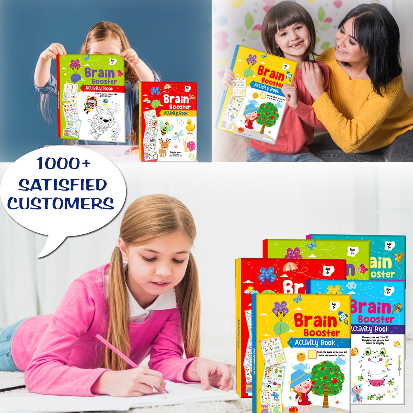 Brain Booster Activity Book Age 6+ | Educational Activity Book for Kids | Puzzles, Tracing, Maths & Writing Practice