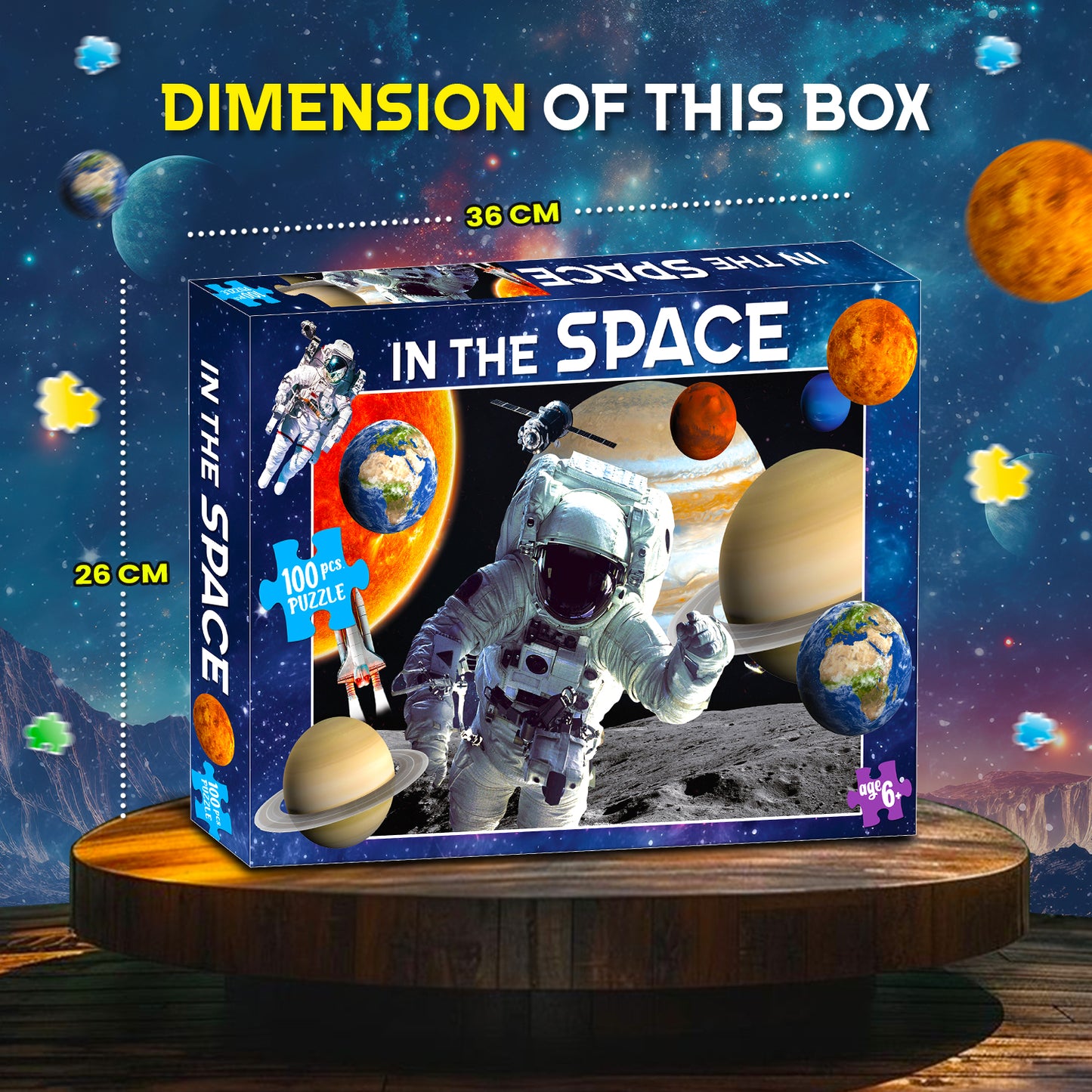In the Space Puzzle Box | 100 Piece Jigsaw Puzzle for Kids