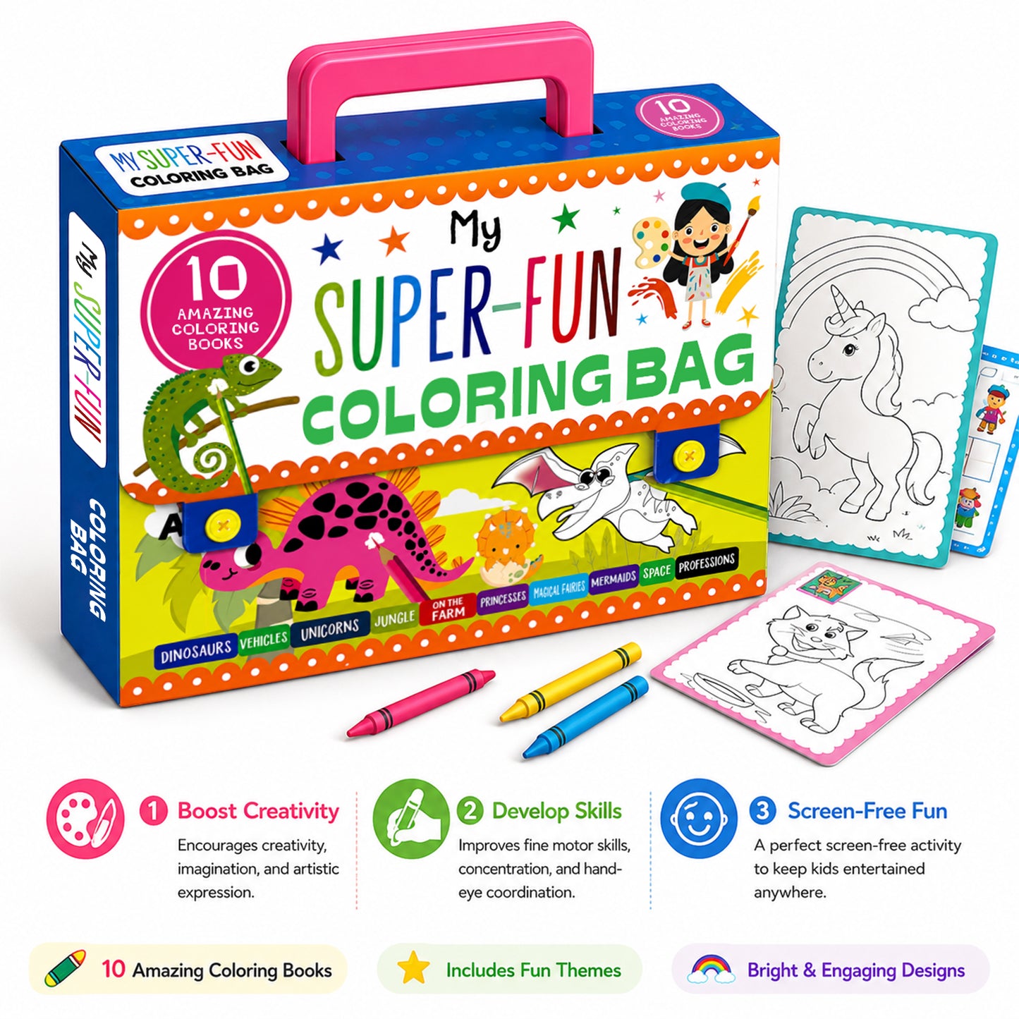 My Super Fun Colouring Bag | Learning Activity Kit for Kids | Creative Colouring & DIY Set