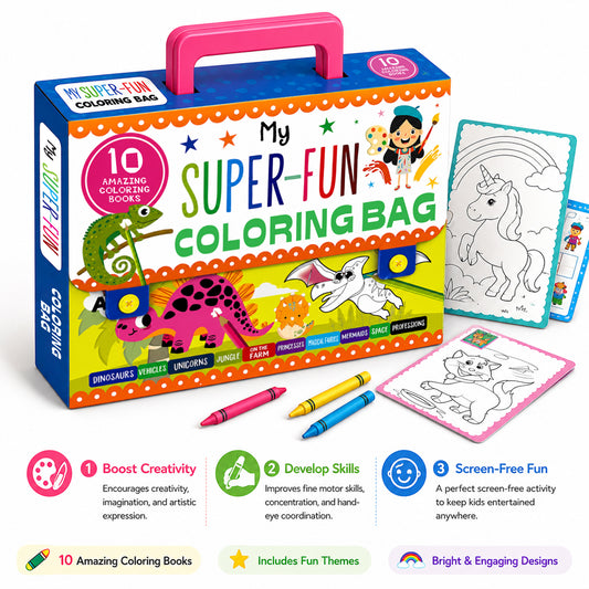 My Super Fun Colouring Bag | Learning Activity Kit for Kids | Creative Colouring & DIY Set