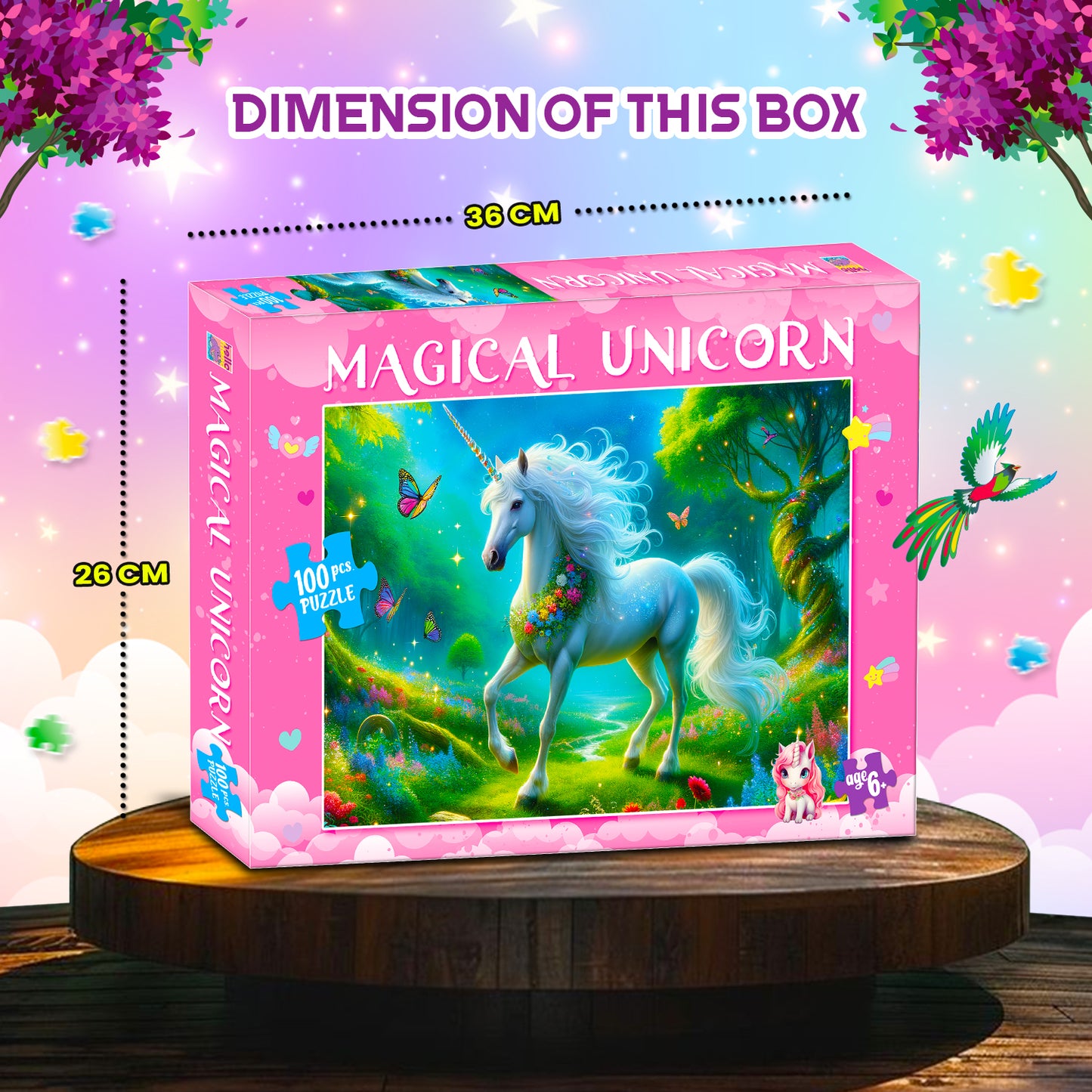 Magical Unicorn Puzzle Box | 100 Piece Jigsaw Puzzle for Kids