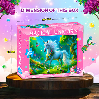 Magical Unicorn Puzzle Box | 100 Piece Jigsaw Puzzle for Kids