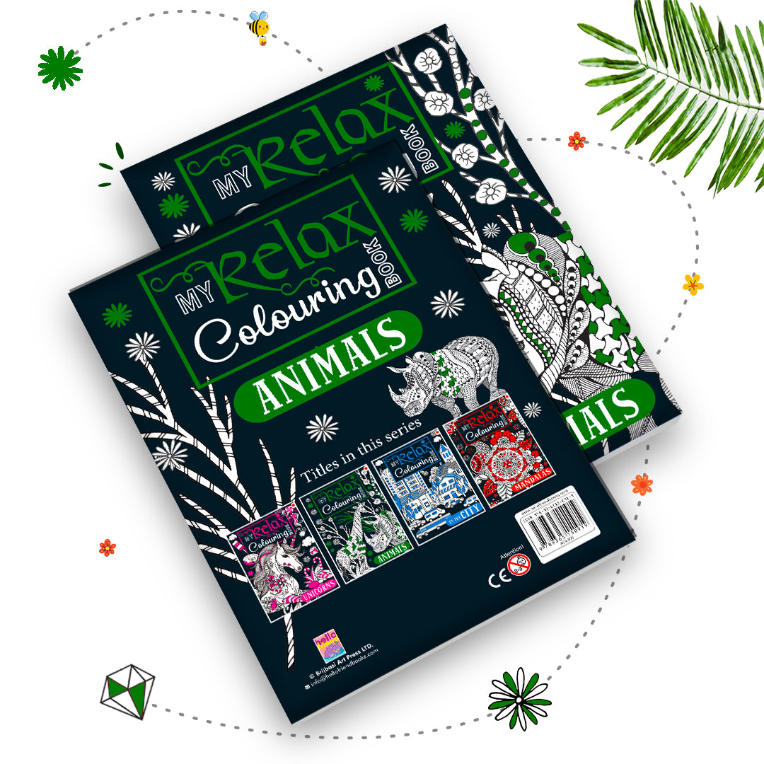 My Relax Colouring Book – Animals | Stress Relief Coloring Book for Kids | Animal-Themed Creative Activity Book