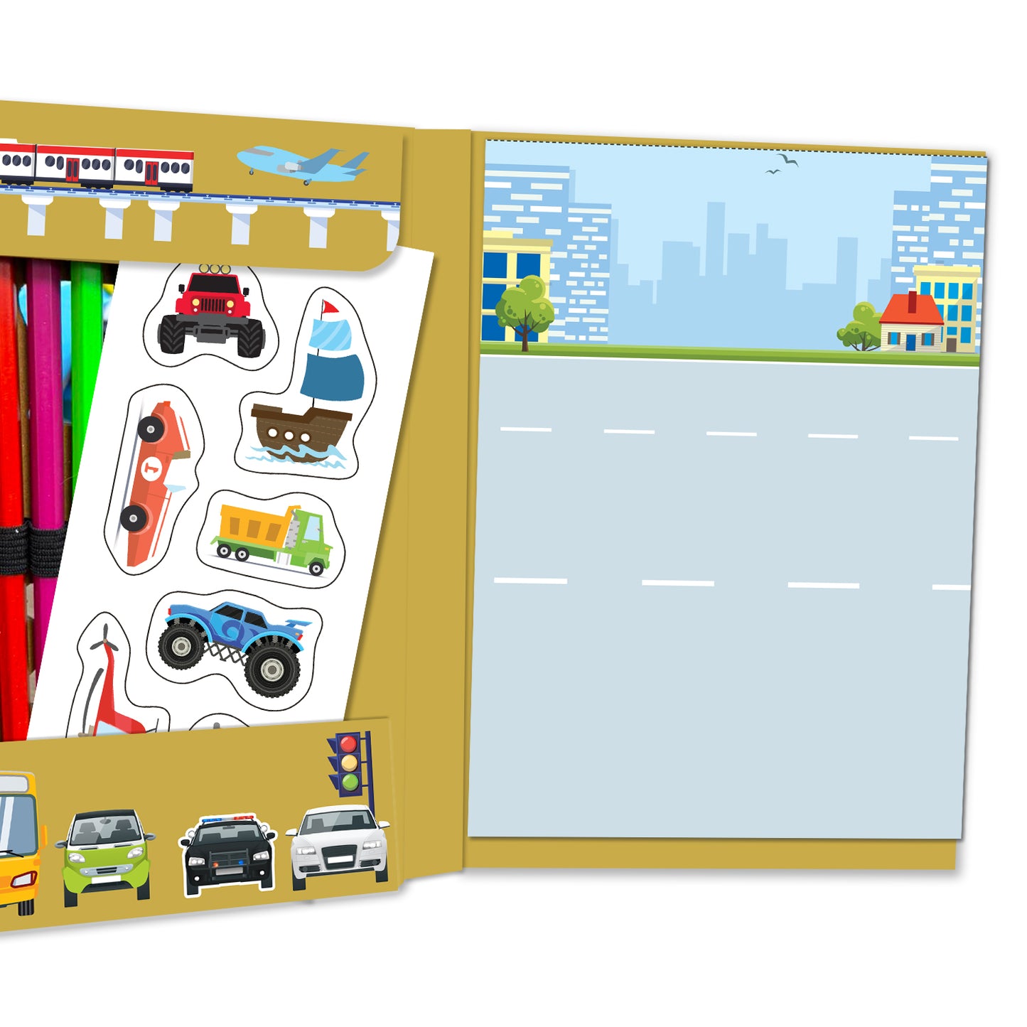 Draw, Colour & Paste – Vehicles | How to Draw Activity Book for Kids | Vehicle Drawing & Colouring Book