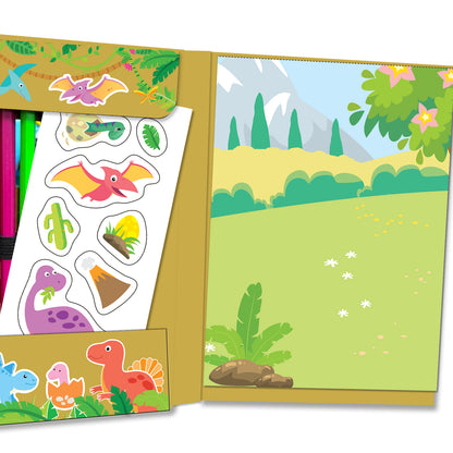 Draw, Colour & Paste – Dinosaurs | How to Draw Activity Book for Kids | Dinosaur Drawing & Colouring Book