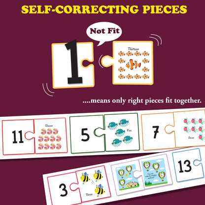 Numbers Puzzle Pieces | 2-Piece Connecting Puzzle Set for Kids