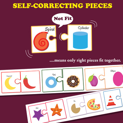 Shape Puzzle Pieces | 2-Piece Connecting Puzzle Set for Kids 4+