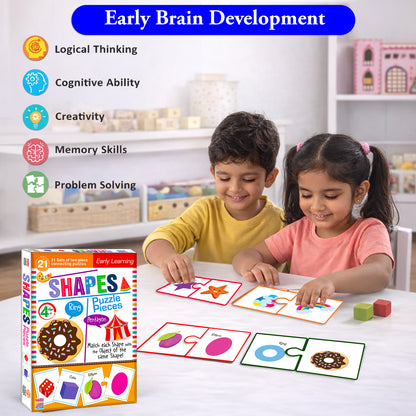 Shape Puzzle Pieces | 2-Piece Connecting Puzzle Set for Kids 4+