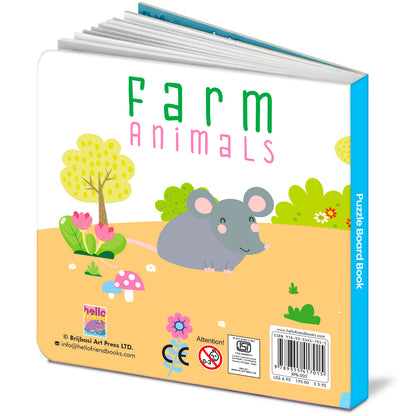 Inside My Farm Puzzle Board Book - features Learn Farm Animal Names & Facts, Interactive Puzzle Play, Boosts Motor Skills, Bright & Engaging Illustrations