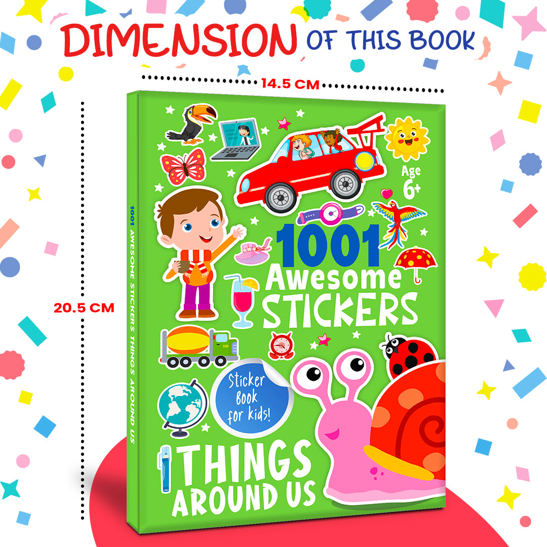 1001 Awesome Stickers – Things Around Us | Mega Sticker Activity Book for Kids | Creative Play & Fun Learning