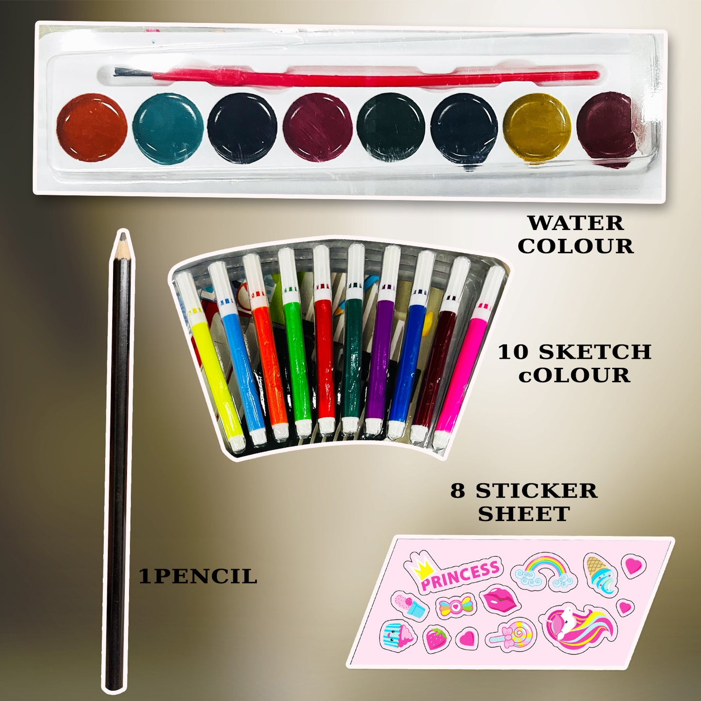 Princess Colouring Kit | Princess Coloring & Creative Activity Kit for Kids | Deluxe Art & Learning Kit