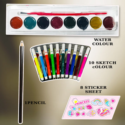Princess Colouring Kit | Princess Coloring & Creative Activity Kit for Kids | Deluxe Art & Learning Kit