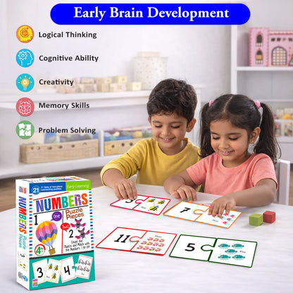 Numbers Puzzle Pieces | 2-Piece Connecting Puzzle Set for Kids