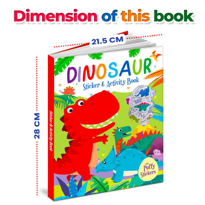 Dinosaur Stickers & Activity Book – Puffy Stickers | Fun Sticker Activity Book for Kids | Creative Play