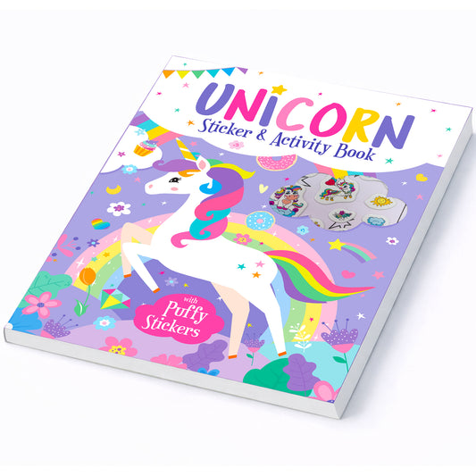 Unicorn Stickers & Activity Book – Puffy Stickers | Fun Sticker Activity Book for Kids | Creative Play