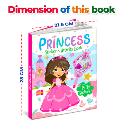 Princess Stickers & Activity Book – Puffy Stickers | Fun Sticker Activity Book for Kids | Creative Play