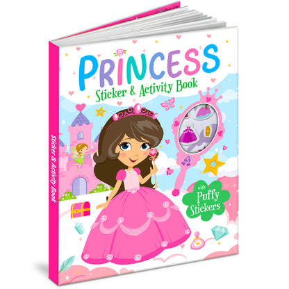 Princess Stickers & Activity Book – Puffy Stickers | Fun Sticker Activity Book for Kids | Creative Play