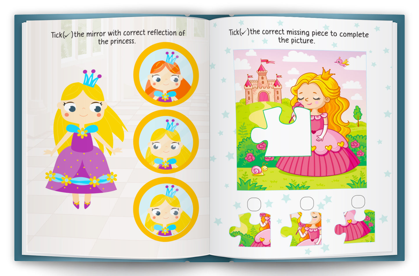 Princess Stickers & Activity Book – Puffy Stickers | Fun Sticker Activity Book for Kids | Creative Play