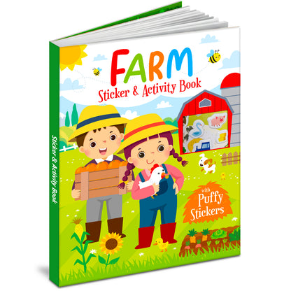Farm Stickers & Activity Book – Puffy Stickers | Fun Sticker Activity Book for Kids | Creative Play