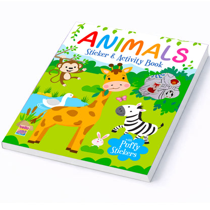 Animals Stickers & Activity Book – Puffy Stickers | Fun Sticker Activity Book for Kids | Creative Play