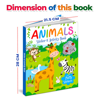 Animals Stickers & Activity Book – Puffy Stickers | Fun Sticker Activity Book for Kids | Creative Play