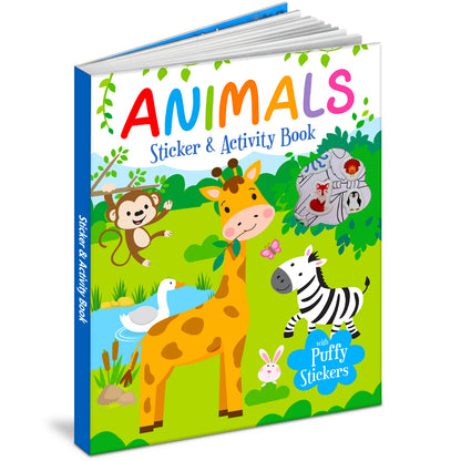 Animals Stickers & Activity Book – Puffy Stickers | Fun Sticker Activity Book for Kids | Creative Play