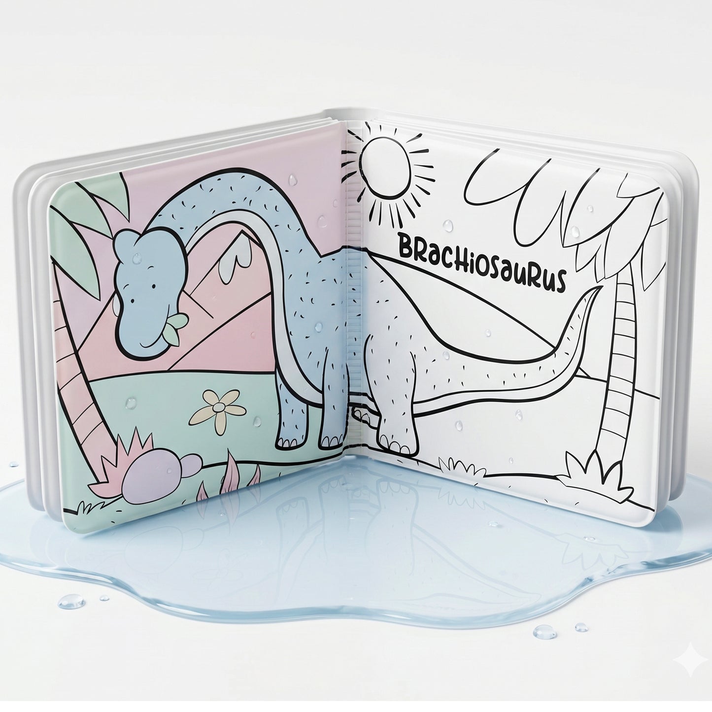 The Land of Dinos Bath Book | Waterproof Soft Bath Book for Babies & Toddlers | Interactive Bath Time Book