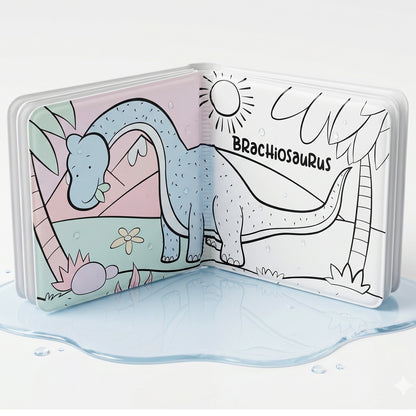 The Land of Dinos Bath Book | Waterproof Soft Bath Book for Babies & Toddlers | Interactive Bath Time Book