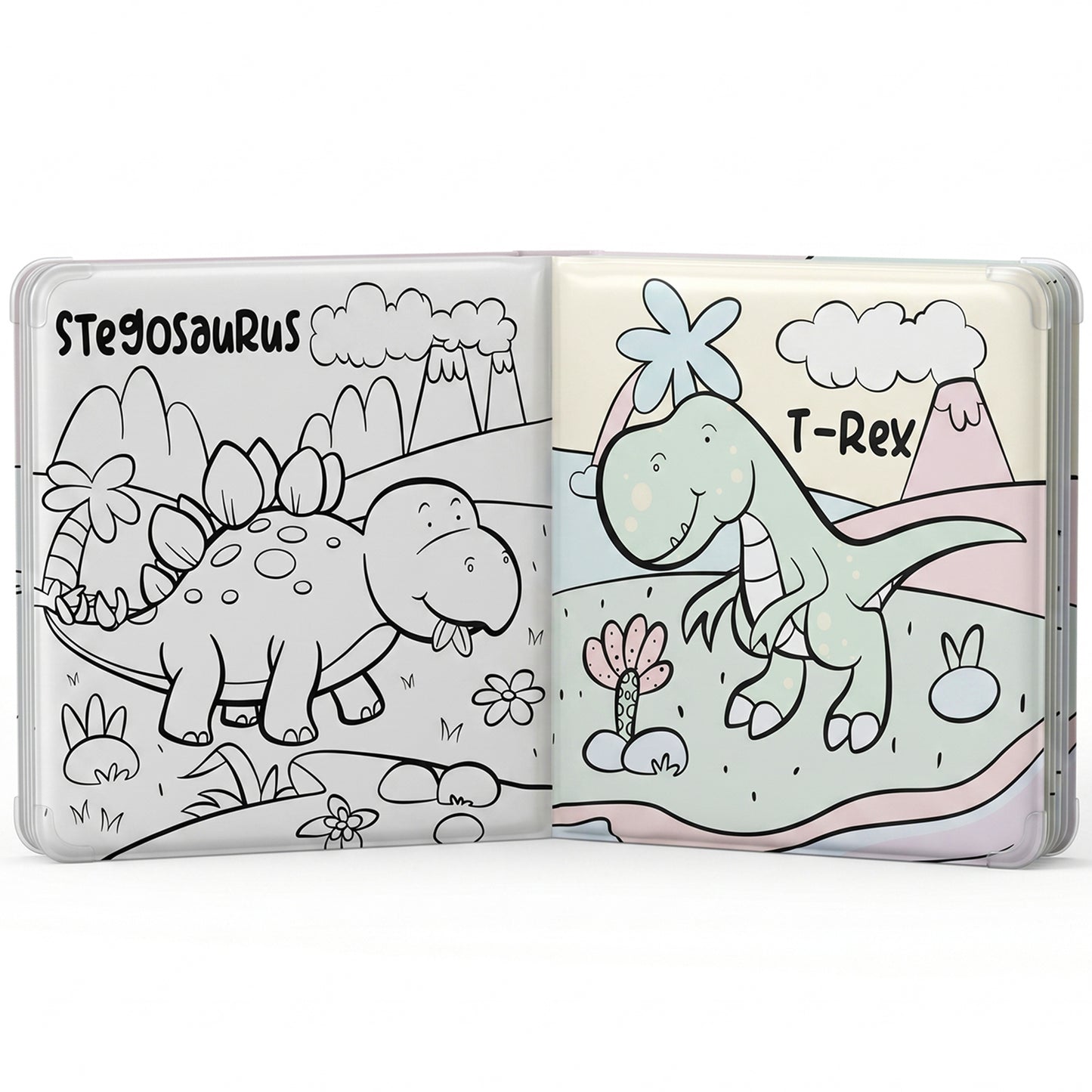 The Land of Dinos Bath Book | Waterproof Soft Bath Book for Babies & Toddlers | Interactive Bath Time Book
