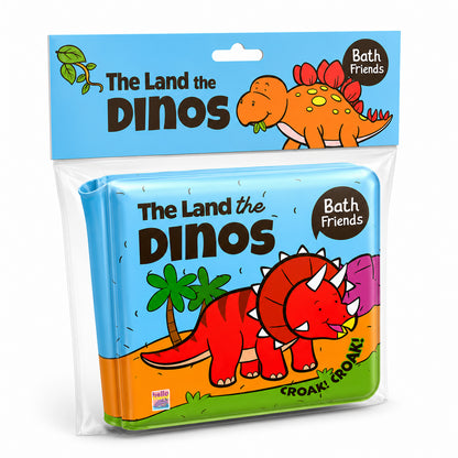 The Land of Dinos Bath Book | Waterproof Soft Bath Book for Babies & Toddlers | Interactive Bath Time Book