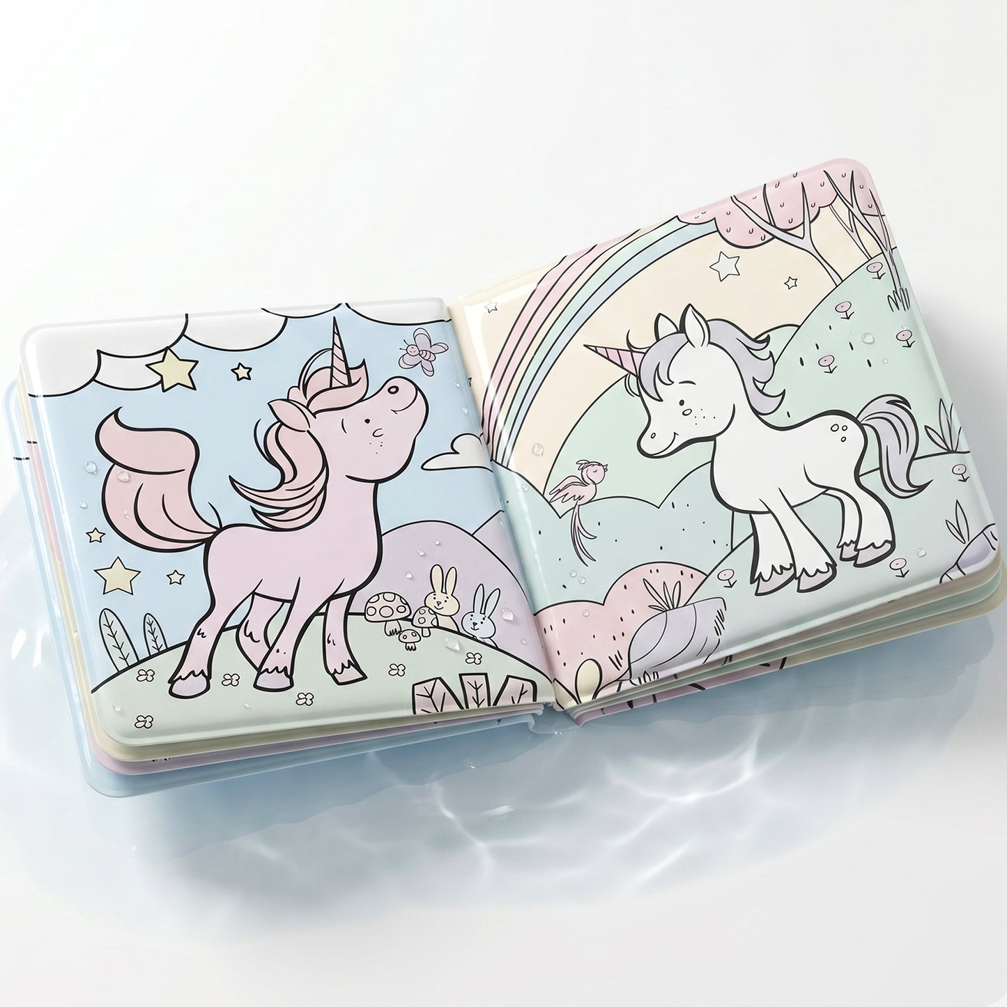 Magical Unicorns Bath Book | Waterproof Soft Bath Book for Babies & Toddlers | Interactive Bath Time Book
